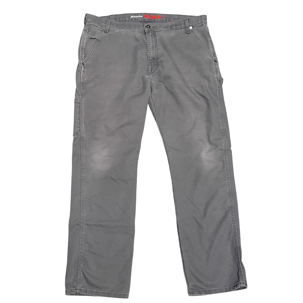 Dickies Flex Regular Fit Carpenter Pants Utility Workwear Gray 38x32 Mens Cotton